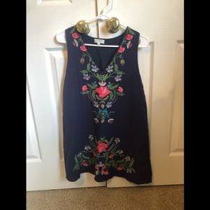 Navy Floral Dress